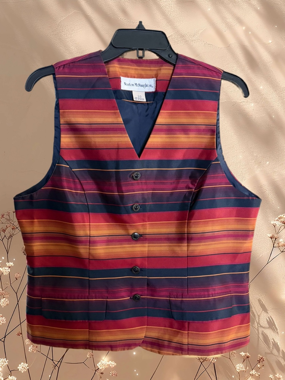 VTG NORTON MCNAUGHTON | Sunset Striped Sleeveless Vest